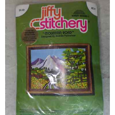 #ad Sunset Designs Jiffy Stitchery Mountain Road Crewel Embroidery Kit 814 Vintage $14.95