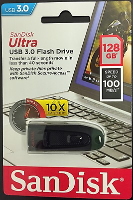 #ad SanDisk 128GB Cruzer Ultra USB 3.0 100MB s Flash Pen Drive SDCZ48 128G U46 $13.99