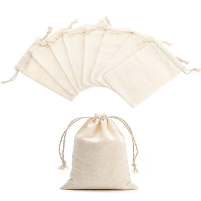 #ad Tendwarm 50 Pieces 3x4 Inches Cotton Drawstring Bags Reusable Muslin Sachet B... $29.19