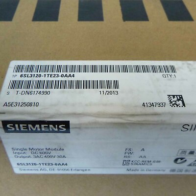 #ad Siemens 6SL3120 1TE23 0AA4 PLC Module 6SL31201TE230AA4 New Expedited Shipping $1705.00