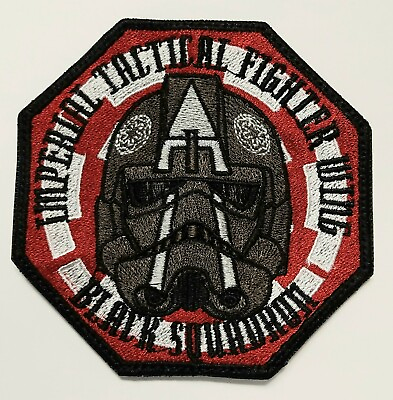 #ad Black Squadron Tactical TIE Fighter Wing 3.75 inch Octagon Embroidered Patch $9.95