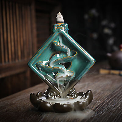 #ad Censer Holder Exquisite Easy to Use Smooth Surface Backflow Incense Burner Clear $25.30
