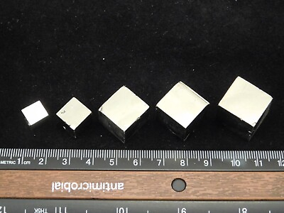 #ad Lot of FIVE Graduated PYRITE Crystal Cubes 100% Natural Spain 69.6gr $17.99