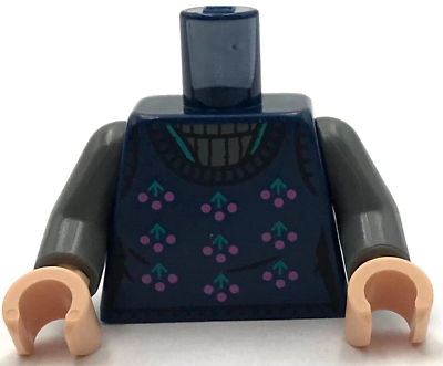 #ad Lego New Minifig Dark Blue Torso Female Sweater Dark Pink Dark Turquoise Berries $1.99