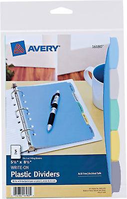 #ad Write amp; Erase Durable Plastic Mini Dividers for 3 Ring Binders and 7 Ring Binder $10.24