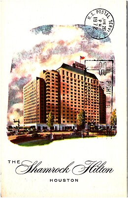 #ad The Shamrock Hilton Luxury Hotel in Houston Texas 1950s Postcard Defunct $4.99