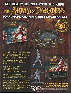 #ad 2023 THE ARMY OF DARKNESS 30th ANNIVERSARY Board Game Promo PRINT AD WALL ART $19.49