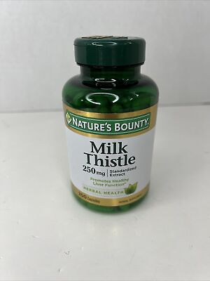 #ad Nature#x27;s Bounty Milk Thistle 250 mg 200 Capsules Herbal Health Liver Function $43.95