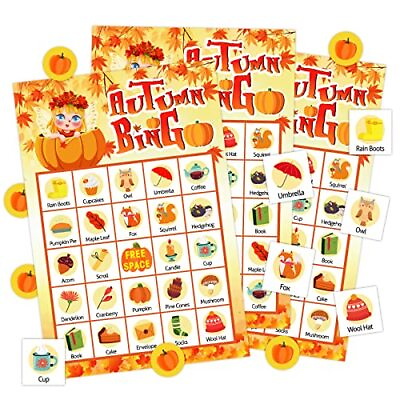 Fall Bingo Game Cards for Kids Adults 26 Players Fall Harvest Bingo Cards $22.64