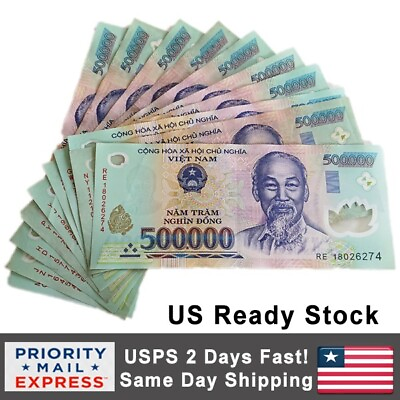 #ad Ten Million Vietnam Dong VND Circulated Banknote 20x500k 500000 Vietnamese Note $620.00