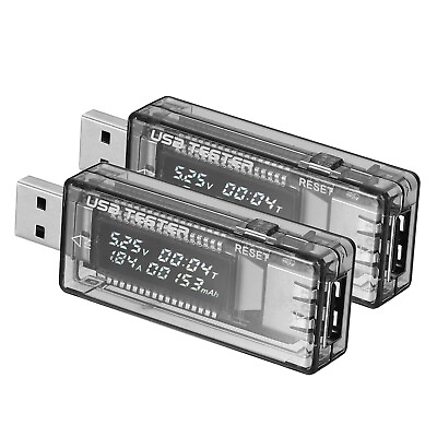 #ad USB Tester 2pcs USB Power Meter Voltage Current Tester 4 20V 0 3A Grey $14.57