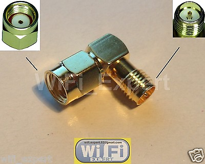 #ad RF Adapter RP SMA male to RP SMA Female Right Angle RF Connector L Type USA $3.75