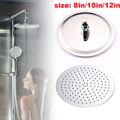 #ad 8quot;10quot; 12quot; Bath Rainfall Shower Head Bathroom Rain Sprayer Stainless Steel Chrome $18.89
