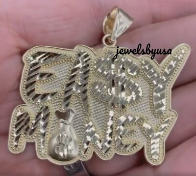 #ad Customized Fine Solid Metal Men#x27;s Mini fancy Pendant Yellow Gold Plated Silver $164.34