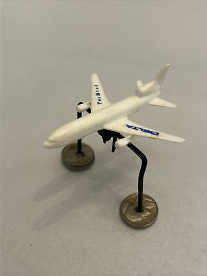 #ad Vintage Delta Airlines Arrco Tri Star 3quot; Plastic Plane On Handmade Mounts $19.63