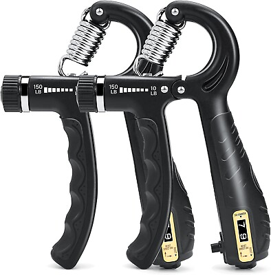 #ad 2 Pack Grip Strength Trainer Adjustable Resistance 10 150 lbs Hand Gripper $14.99