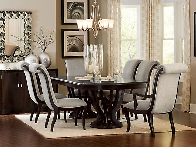 #ad Espresso Finish 7 pieces Dining Room Kitchen Rectangular Table amp; Chairs Set IC5J $2547.83