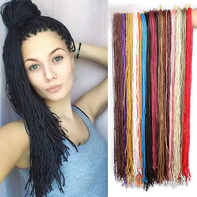 #ad 28quot; Hair Thin Long Box Braids Crochet Braiding Hair Extensions Micro Dreads Locs $9.49