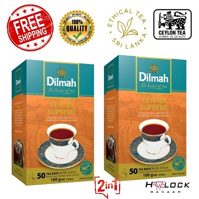 #ad Dilmah CEYLON SUPREME Fine Tea 100 Tea Bags 100% premium quality ceylon 50x2 tea $23.74