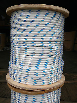 #ad NovaTech XLE Halyard Sheet Line Dacron Sailboat Rope 5 16quot; x 50#x27; White Blue $38.00