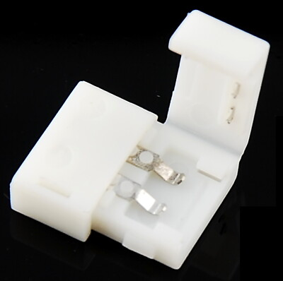 #ad 10pcs 8mm 2 pin Solderless Clip Coupler Connector for 3528 LED Strip Light $3.59