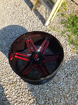 #ad 24x12 Black Red Wheel Vision Razor 363 5x5.5 51 $335.99