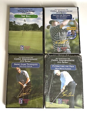 #ad #ad Set of 4 PGA Tour Partners Club Game Improvement DVDs New Golf Training Putting $10.59