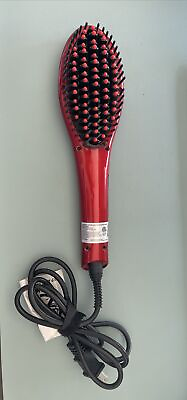 #ad Hair Angel Ceramic Straightening Brush Red Preowned Very Good Condition $9.00