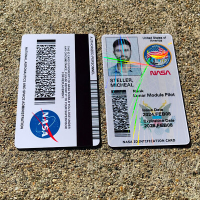 #ad NASA ID Card Pass PERSONALISED Printed Novelty ID Space Exploration Sci Fi $29.99