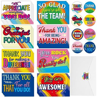#ad Employee Appreciation Cards with Envelopes 32 Pieces Colorful Positive Y... $25.49