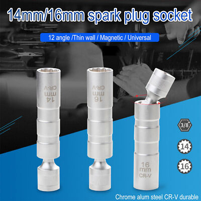 #ad For BMW 12PT 14amp;16mm Thin Wall Magnetic Swivel Spark Plug Socket 3 8quot; Drive $13.87