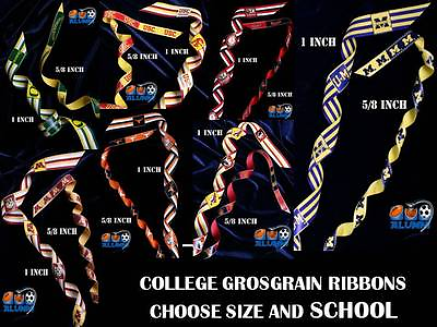 #ad COLLEGE GROSGRAIN RIBBON COLLEGIATE RIBBON ALL SCHOOLS 3 YARDS PER SPOOL 5 8quot; $2.75