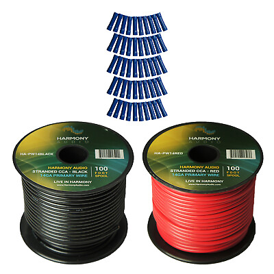 Harmony Car Primary 14 Gauge Power or Ground Wire 200 Feet 2 Rolls Red amp; Black $18.95