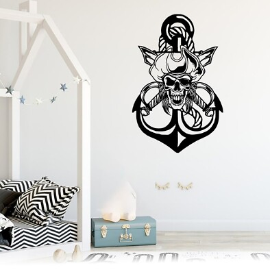 #ad Pirate Skull Swords Anchor Metal Wall Art Pirate Ship Sign Home Decor $53.75