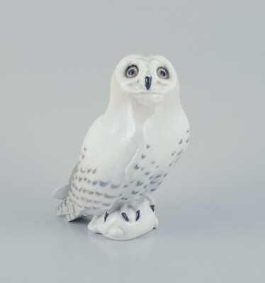 #ad Royal Copenhagen. Large porcelain figurine of a white snowy owl. Before 1900. $1090.00