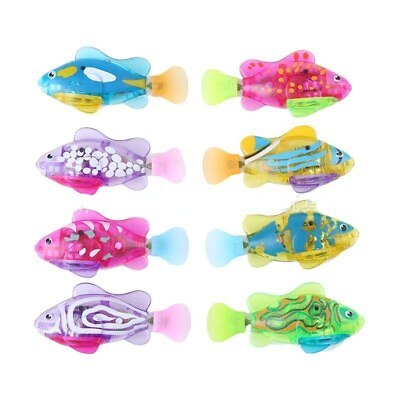 #ad Electric Fish Cat Interactive Toy with Light Water Swimming Robot Multicolor Toy $14.99