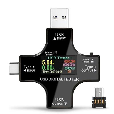 #ad USB Power Meter Testers Upgrade Multi Functional 2 in 1 Type C USB Tester L... $32.56