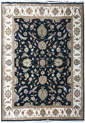 #ad 8#x27; x 10#x27; BLACK Handmade Wool Jaipour Rug #F 6278 $1687.50