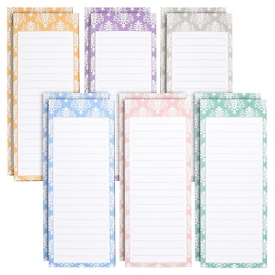 #ad 12 Pack Elegant Magnetic Shopping List Scratch Pads 6 Colors 60 Sheets Each $23.99