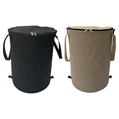 #ad 37L Foldable Camping Trash Can Collapsible Bin Portable Yard Waste Bag Container $38.96