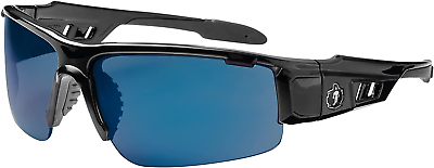 #ad Ergodyne Skullerz Dagr Safety Sunglasses Black Frame Blue Mirror Lens $26.88