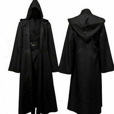 #ad Medieval Velvet Hooded Cloak Wicca Long Robe Halloween Witchcraft Larp Capes US $12.99