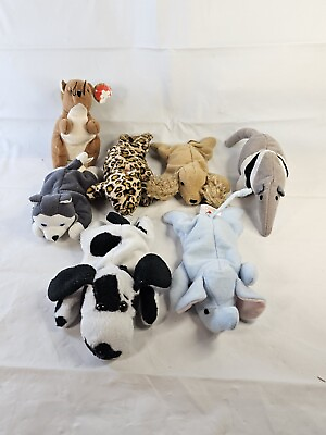 #ad 7 Mini Beanie Babies Lot Of 7 TY Stuffed Animal Toys $5.99