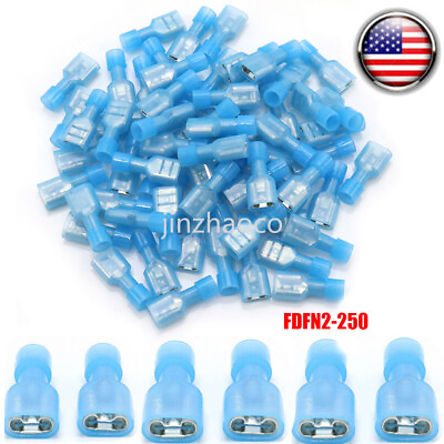 #ad 100 500PCS AWG 16 14 Nylon Insulated Spade Connector Wire Crimp Female Terminals $7.98