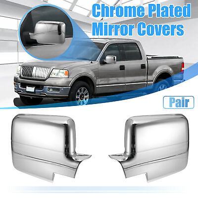 Pair for Ford F150 2004 2008 Exterior Chrome Plated Power Full Mirror Cover Cap $29.92