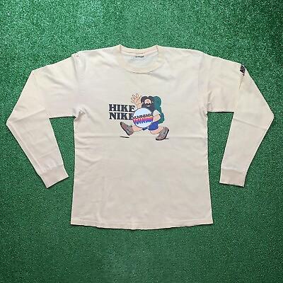 #ad HIKE NIKE 80s Vintage T Shirt OG Rare Grail Geisha Rap Japan Yellow Long Sleeve $1200.00