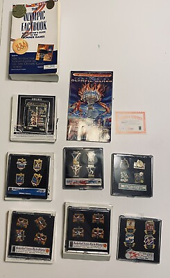 #ad Lot Of Atlanta Olympic Pins 1996..casednumbered W COA…mint Pins..w guidebook $95.00