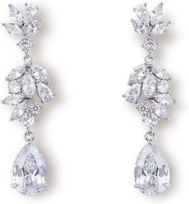 #ad Bridal Wedding Earrings for Brides Bridesmaids Marquise Teardrop Earrings for $19.99