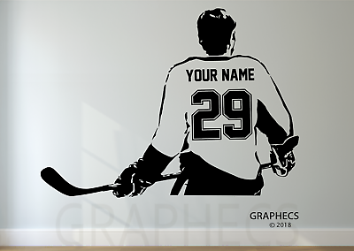 #ad Personalized Hockey Wall Decal Custom NAME amp; NUMBERS Vinyl Sticker Kids Decor $219.99