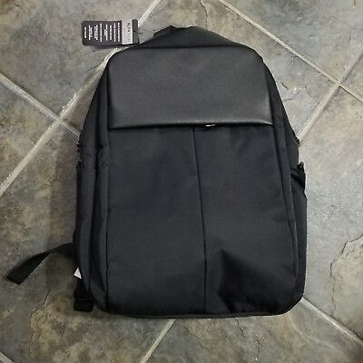 #ad ALFANI Men#x27;s black Nylon Small Laptop Backpack Work Bookbag School Bag $80 $10.20